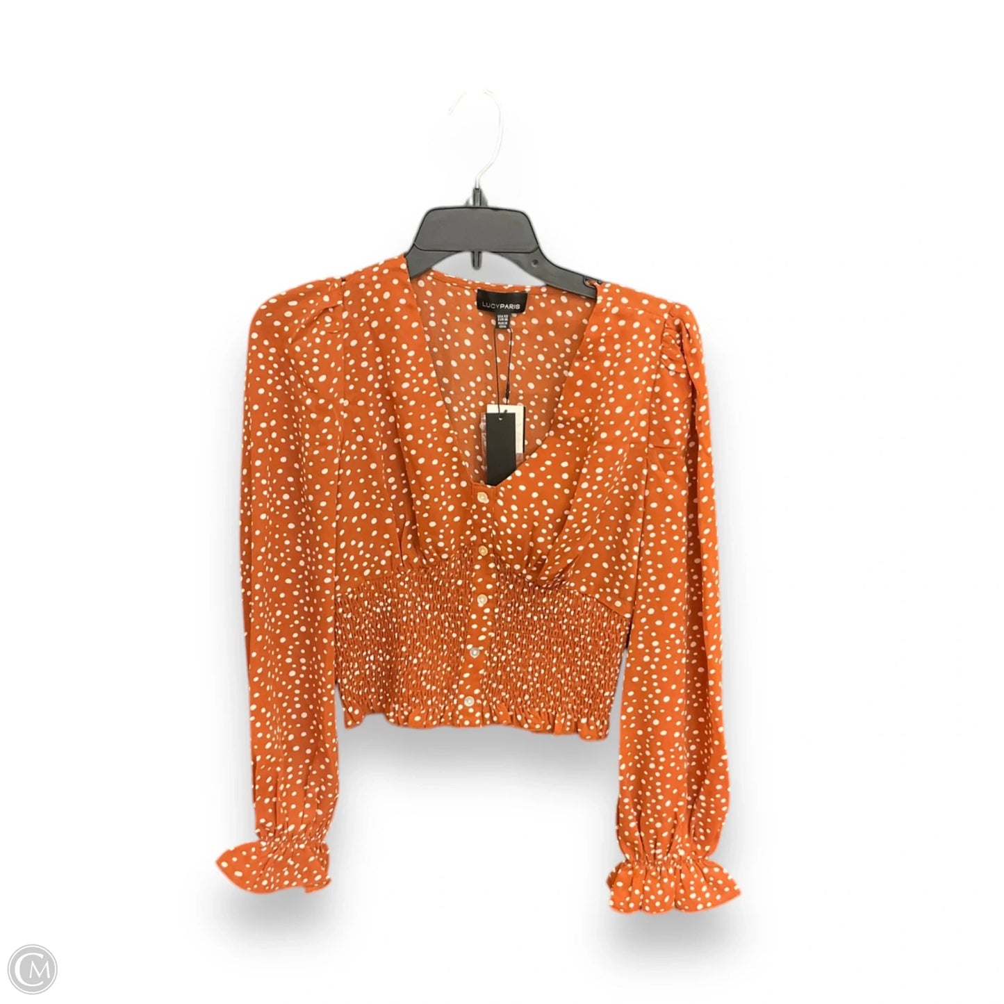 Top Long Sleeve By Lucy Paris In Brown & White, Size: Xs