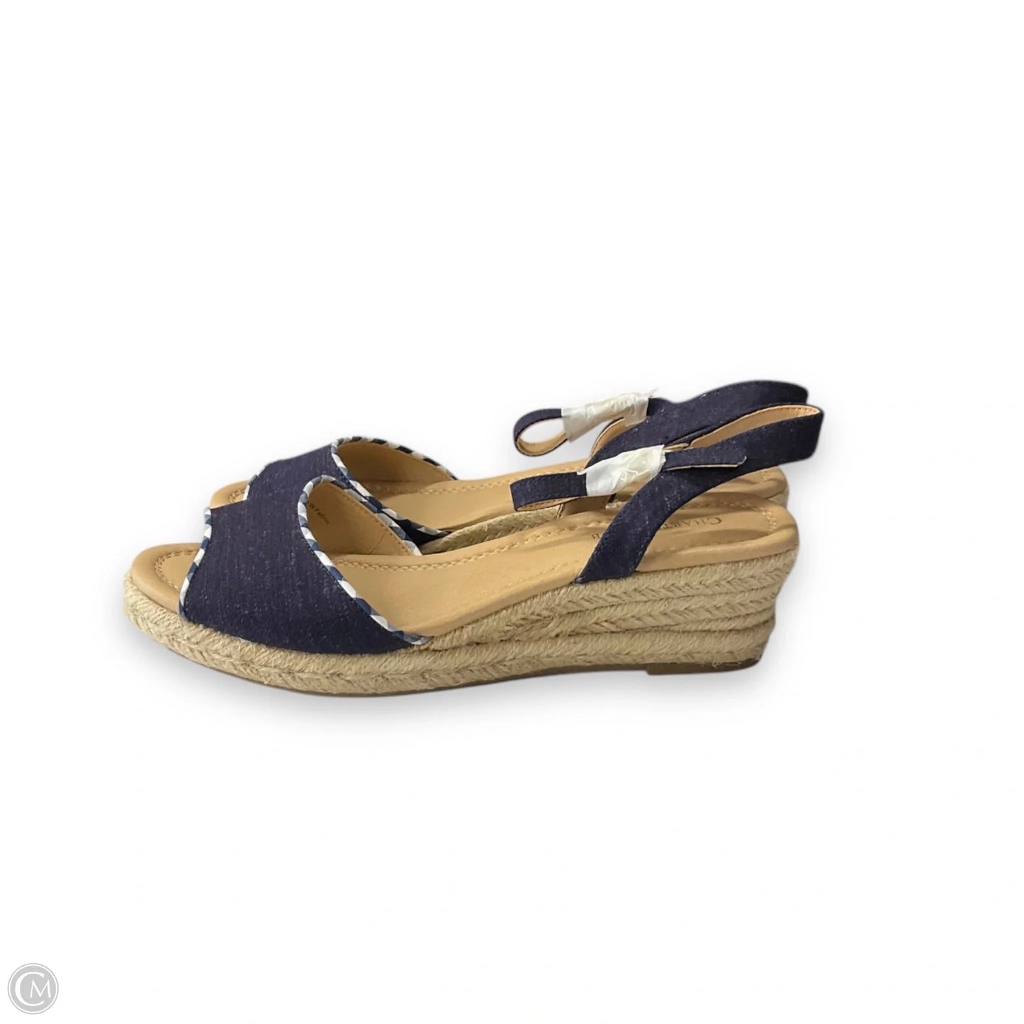 Sandals Heels Wedge By Charter Club In Navy, Size: 8.5