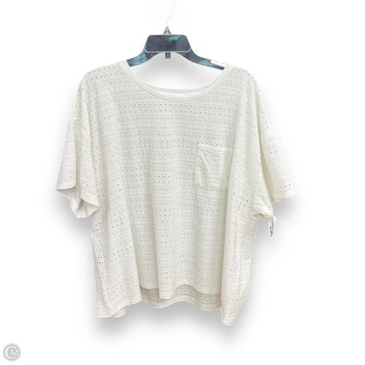 Top Short Sleeve By Calvin Klein In White, Size: 1x