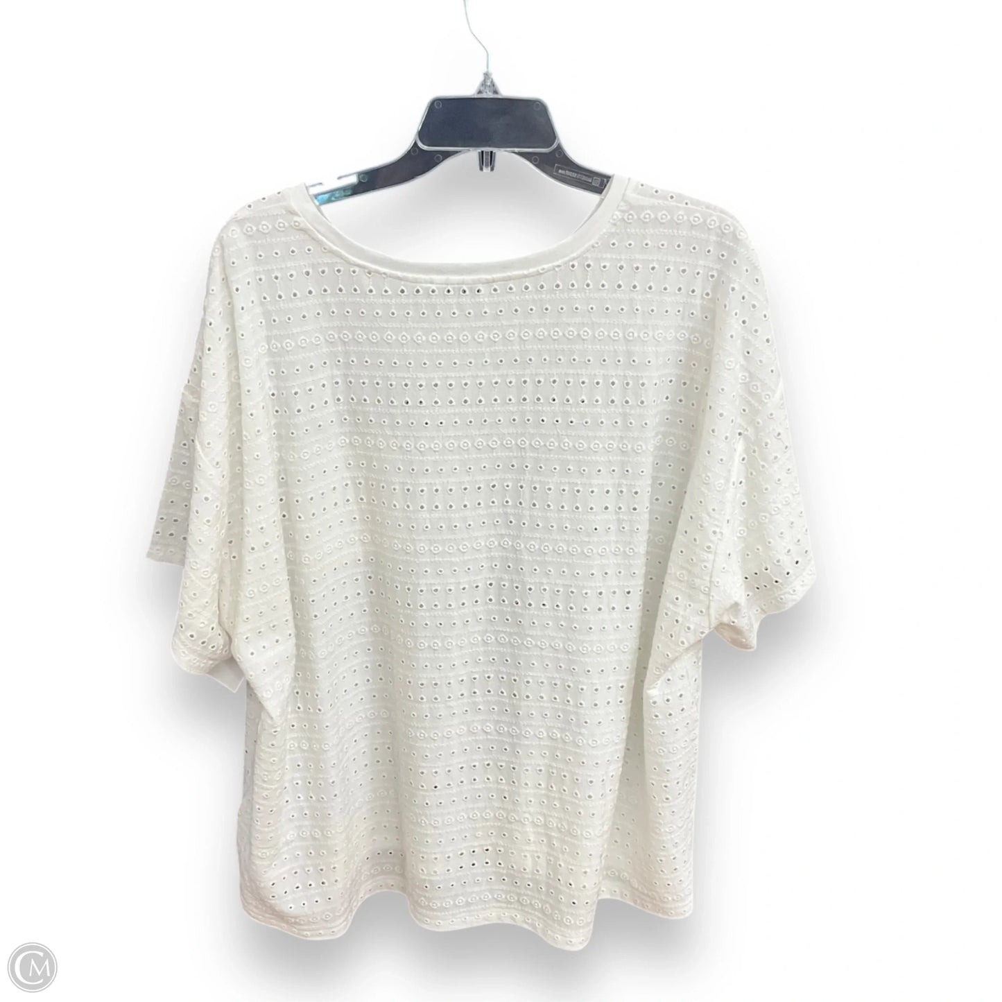 Top Short Sleeve By Calvin Klein In White, Size: 1x