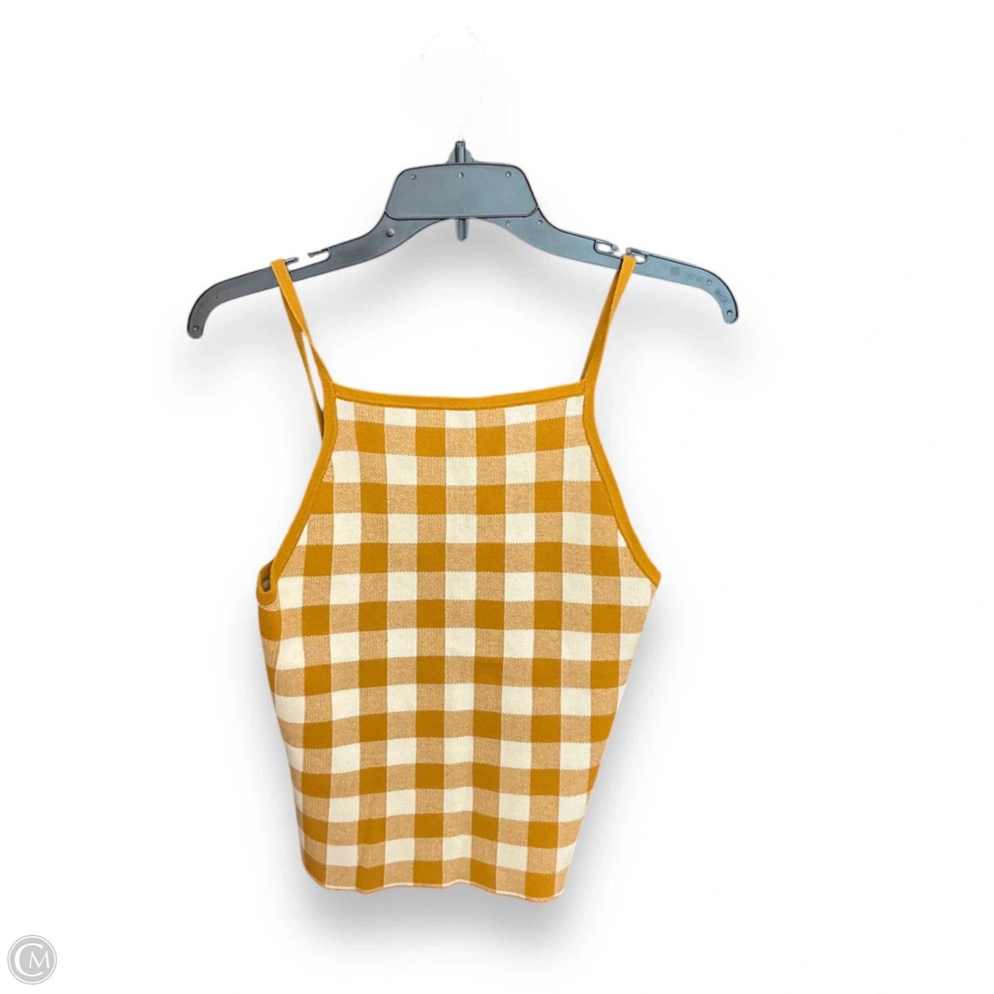 Top Sleeveless By Madewell In White & Yellow, Size: S
