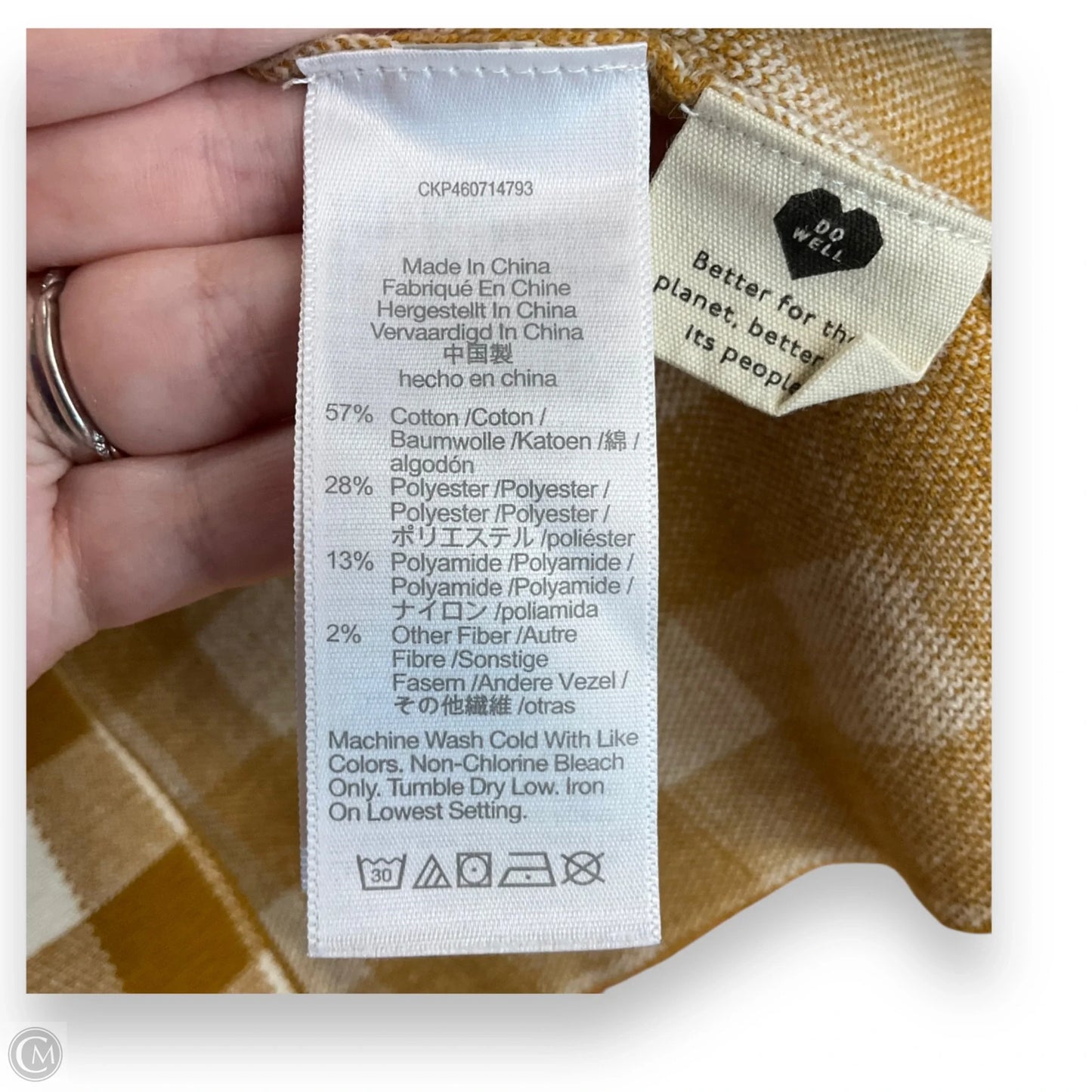 Top Sleeveless By Madewell In White & Yellow, Size: S