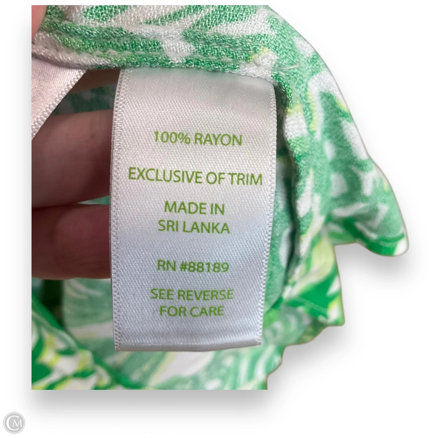 Dress Designer By Lilly Pulitzer In Green & White, Size: M