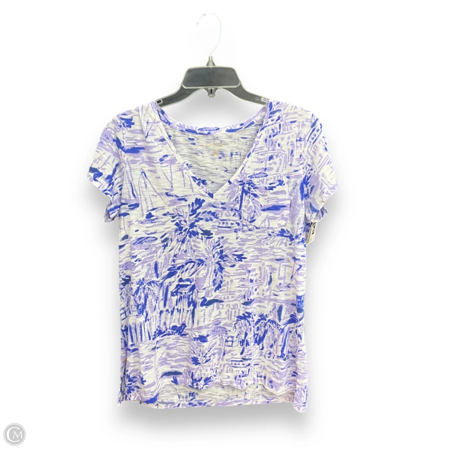 Top Short Sleeve Designer By Lilly Pulitzer In Purple, Size: M