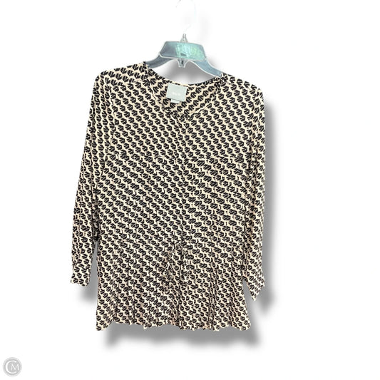 Top Long Sleeve By Maeve In Black & Tan, Size: Xs
