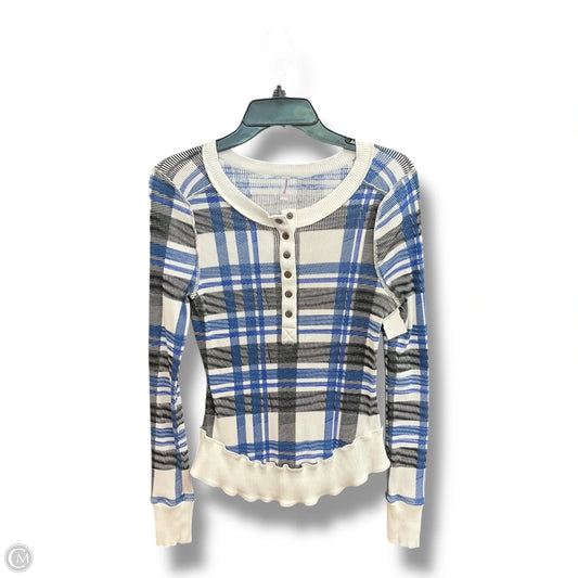 Top Long Sleeve By Free People In Blue & White, Size: Xl