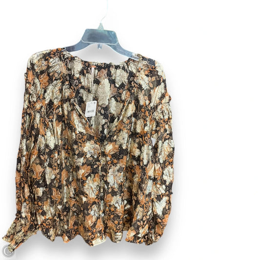 Top Long Sleeve By Free People In Brown, Size: L
