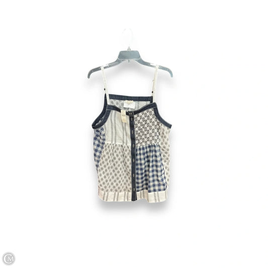 Top Sleeveless By Pilcro In Blue & White, Size: M