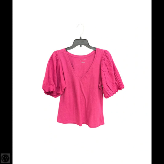 Top Short Sleeve By Anthropologie In Pink, Size: L