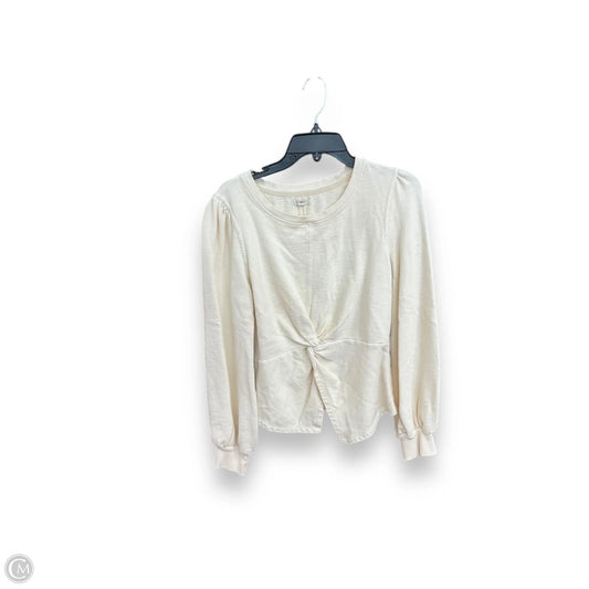 Top Long Sleeve By Pilcro In Cream, Size: M