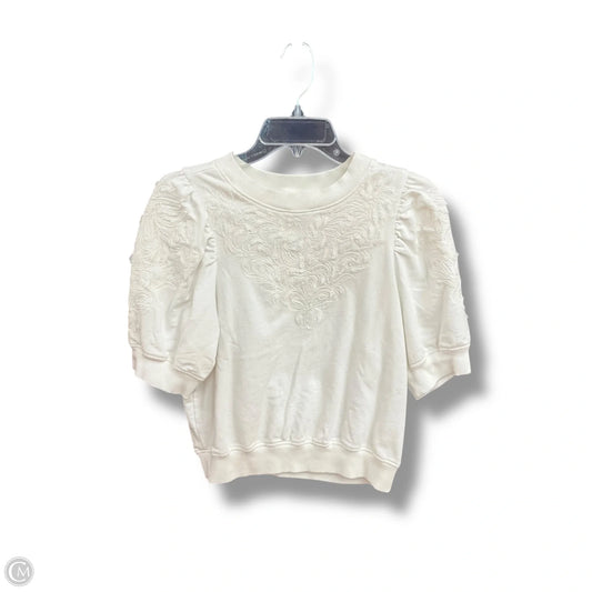 Top Short Sleeve By Anthropologie In White, Size: Xs