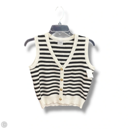 Vest Sweater By Cielo In Black & White, Size: S