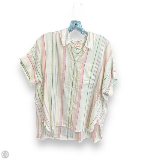 Blouse Short Sleeve By Madewell In Striped Pattern, Size: M