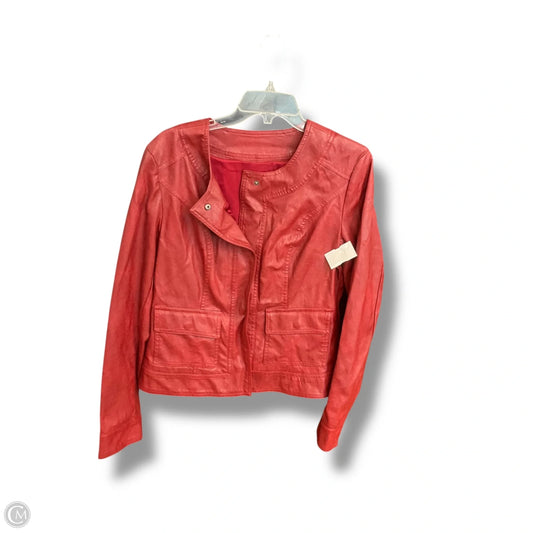 Jacket Moto Leather By Kut In Red, Size: L