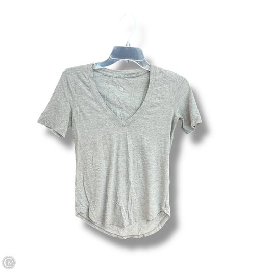 Athletic Top Short Sleeve By Lululemon In Grey, Size: M