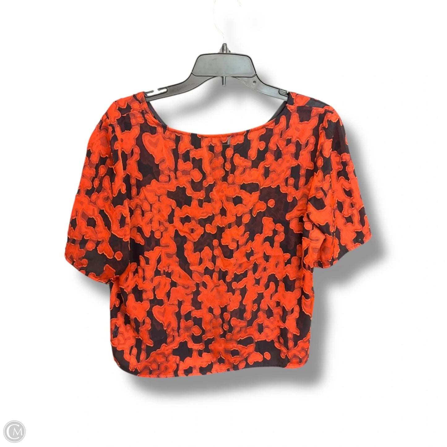 Top Short Sleeve By Babaton In Blue & Orange, Size: L
