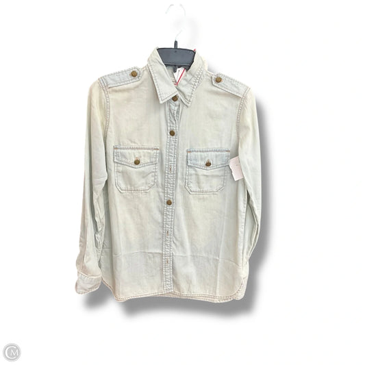 Blouse Long Sleeve By Current/elliott In Blue Denim, Size: Xs