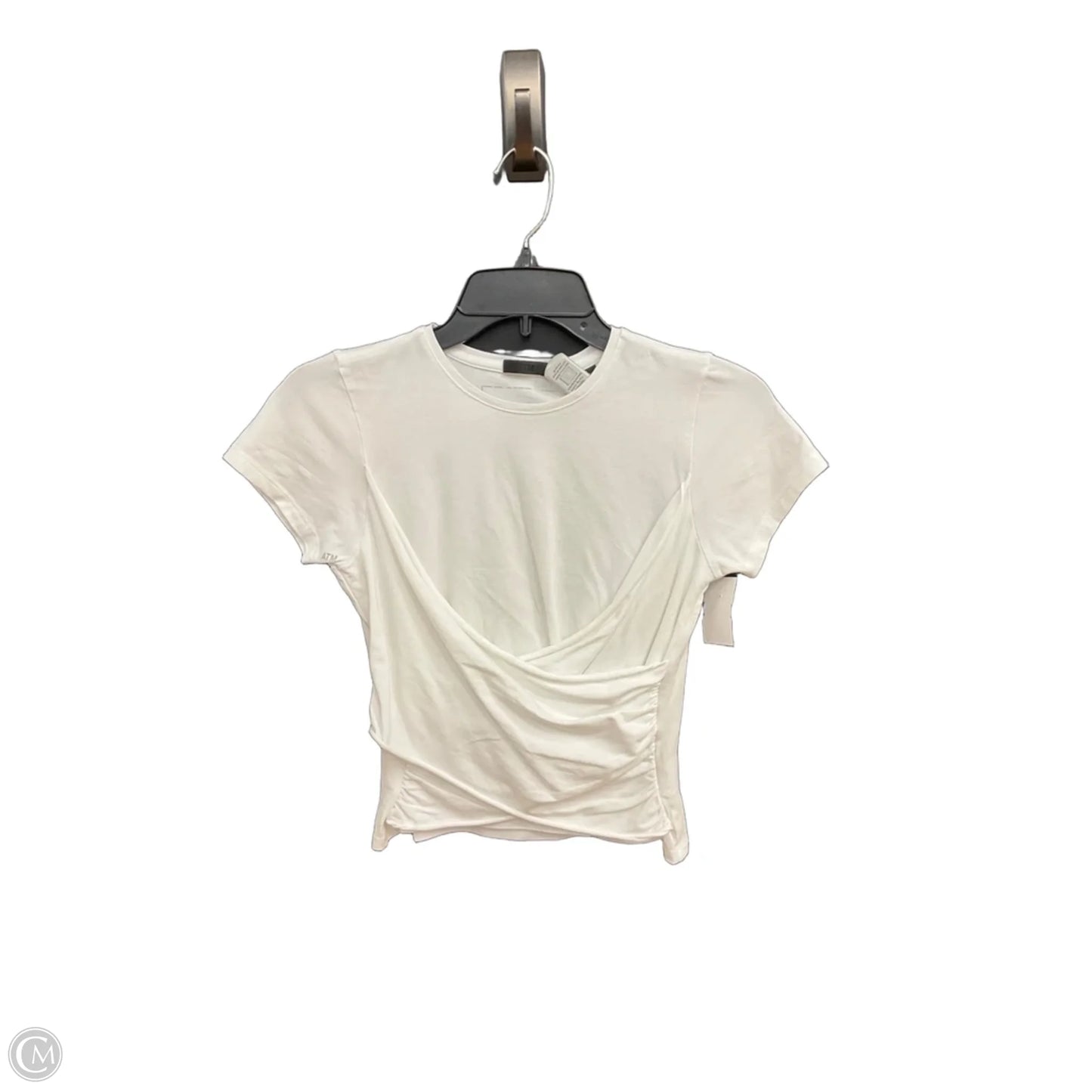 Top Short Sleeve By Atm In White, Size: S