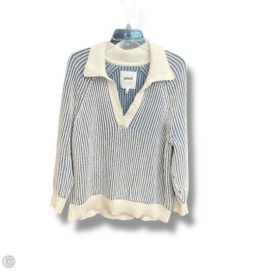 Sweater By Aerie In Blue & Cream, Size: S