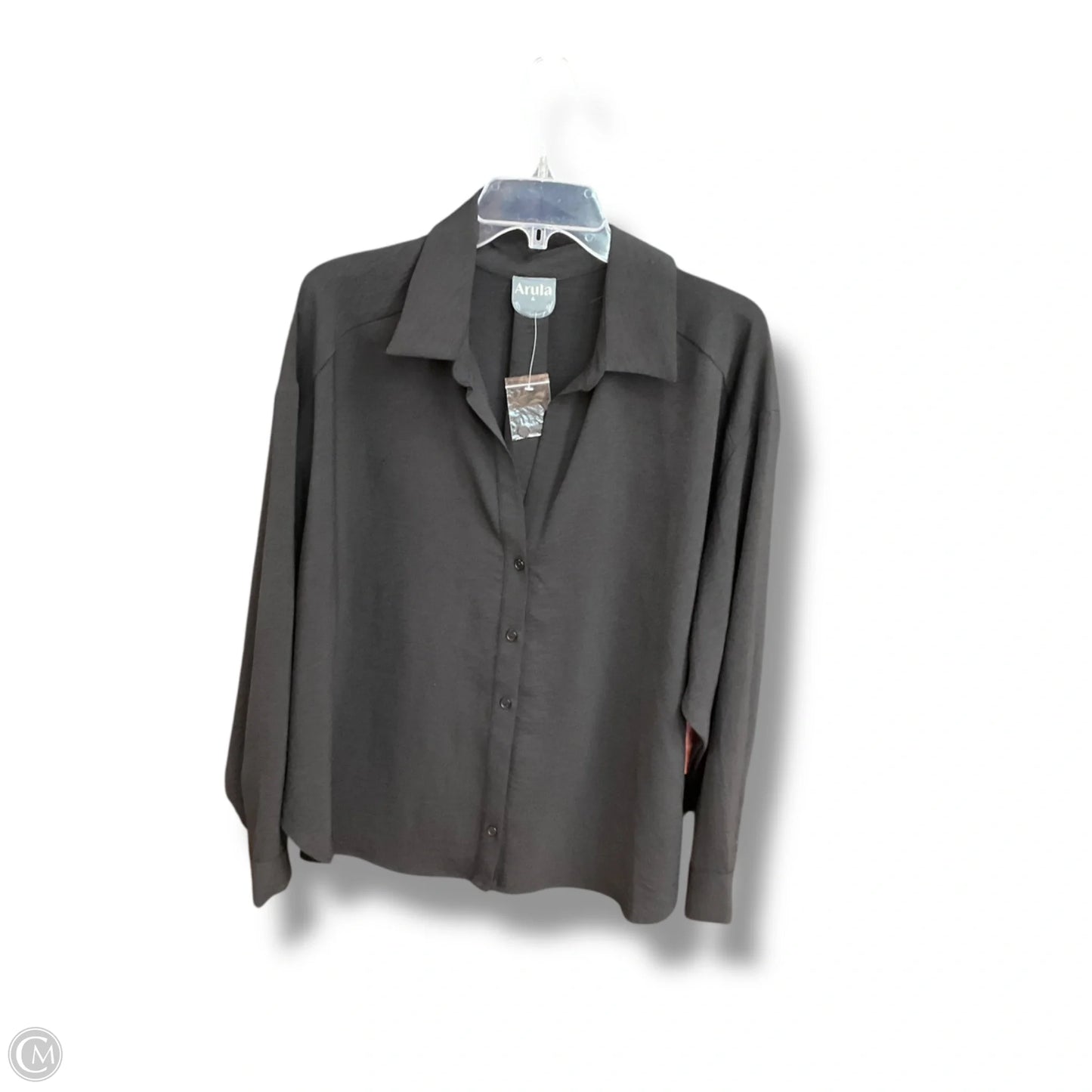 Blouse Long Sleeve By Arula In Black, Size: 1x