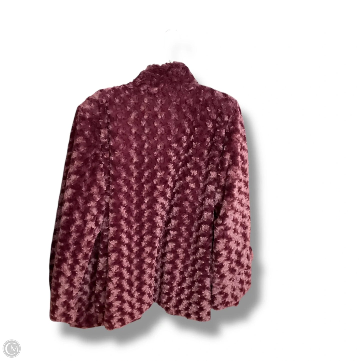 Coat Faux Fur & Sherpa By Dennis Basso Qvc In Maroon, Size: Xl