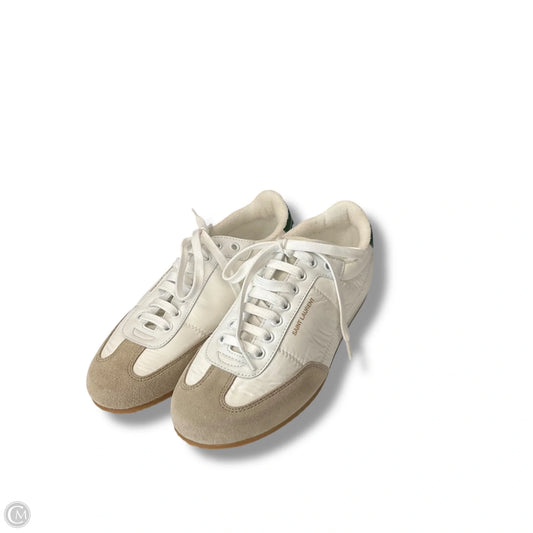 Shoes Luxury Designer By Yves Saint Laurent In White, Size: 8.5