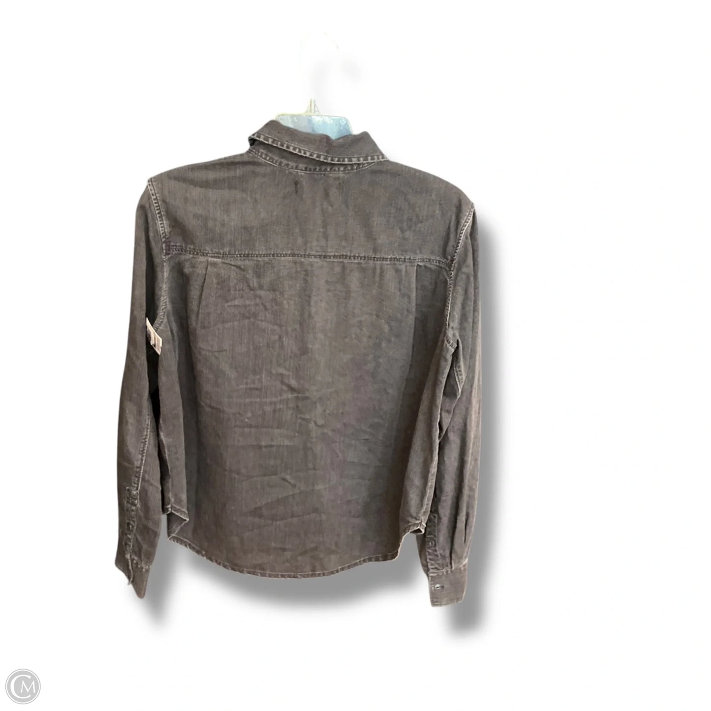 Blouse Long Sleeve By Madewell In Grey, Size: M