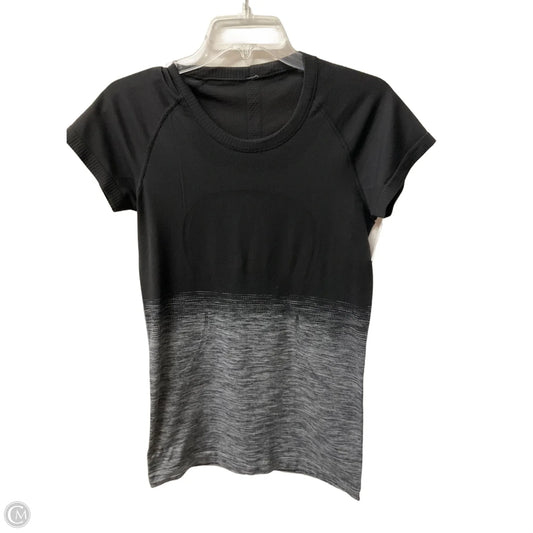 Athletic Top Short Sleeve By Lululemon In Grey, Size: 8