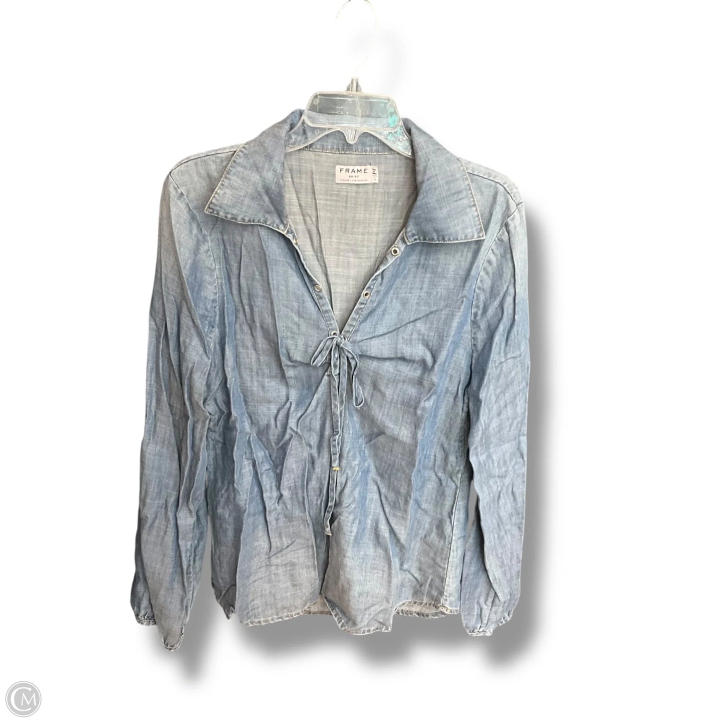 Top Long Sleeve By Frame In Blue, Size: L