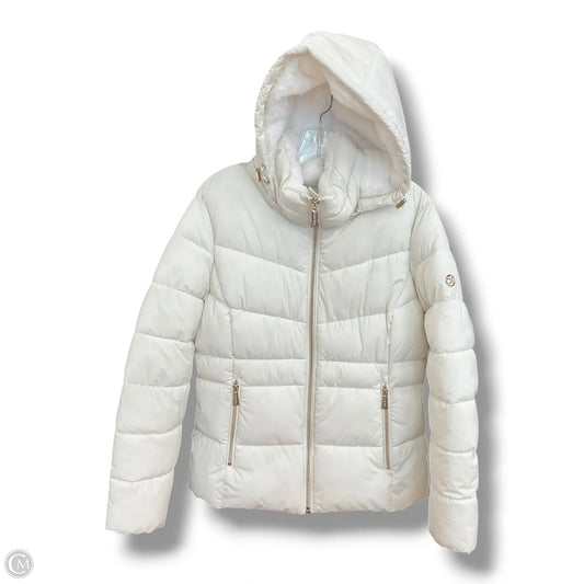 Coat Puffer & Quilted By Calvin Klein In White, Size: M