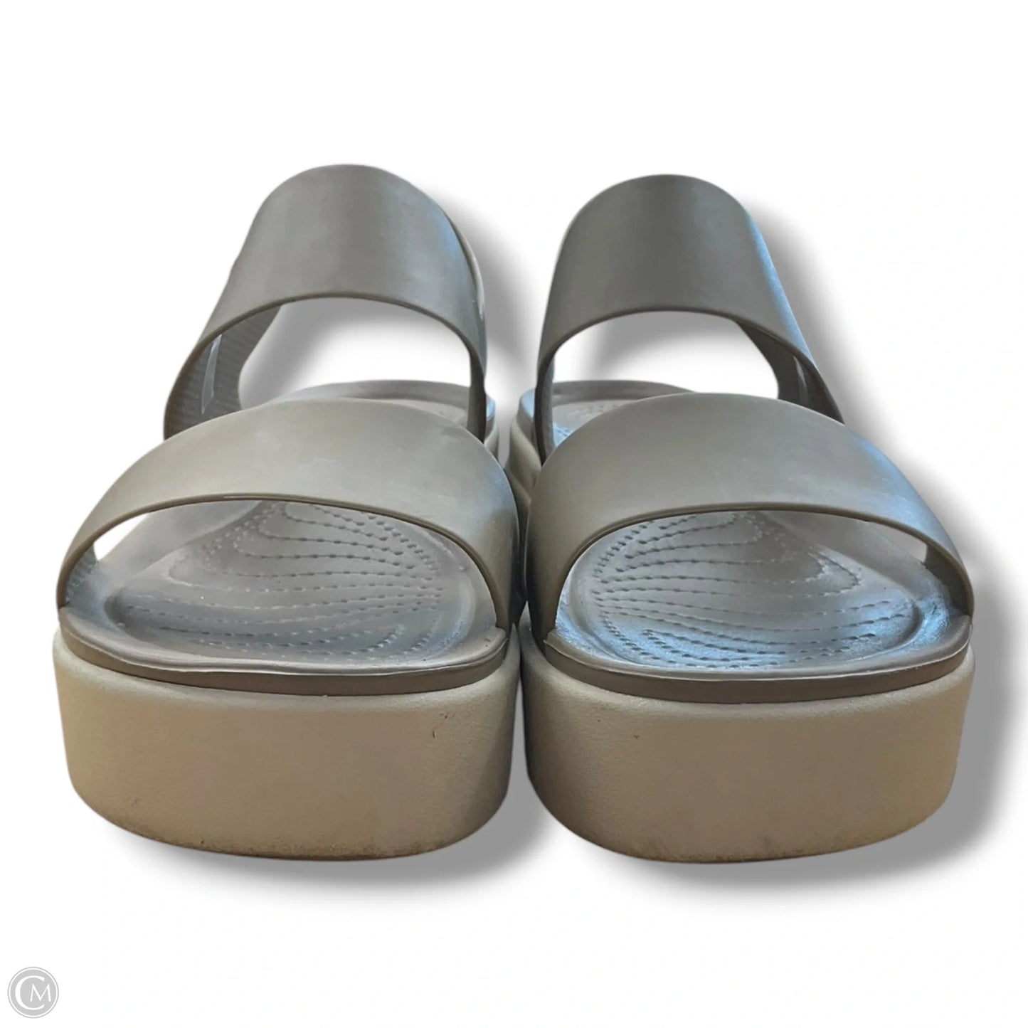 Sandals Flats By Crocs In Green, Size: 9