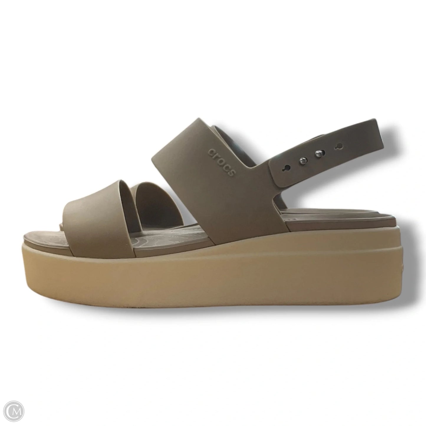 Sandals Flats By Crocs In Green, Size: 9