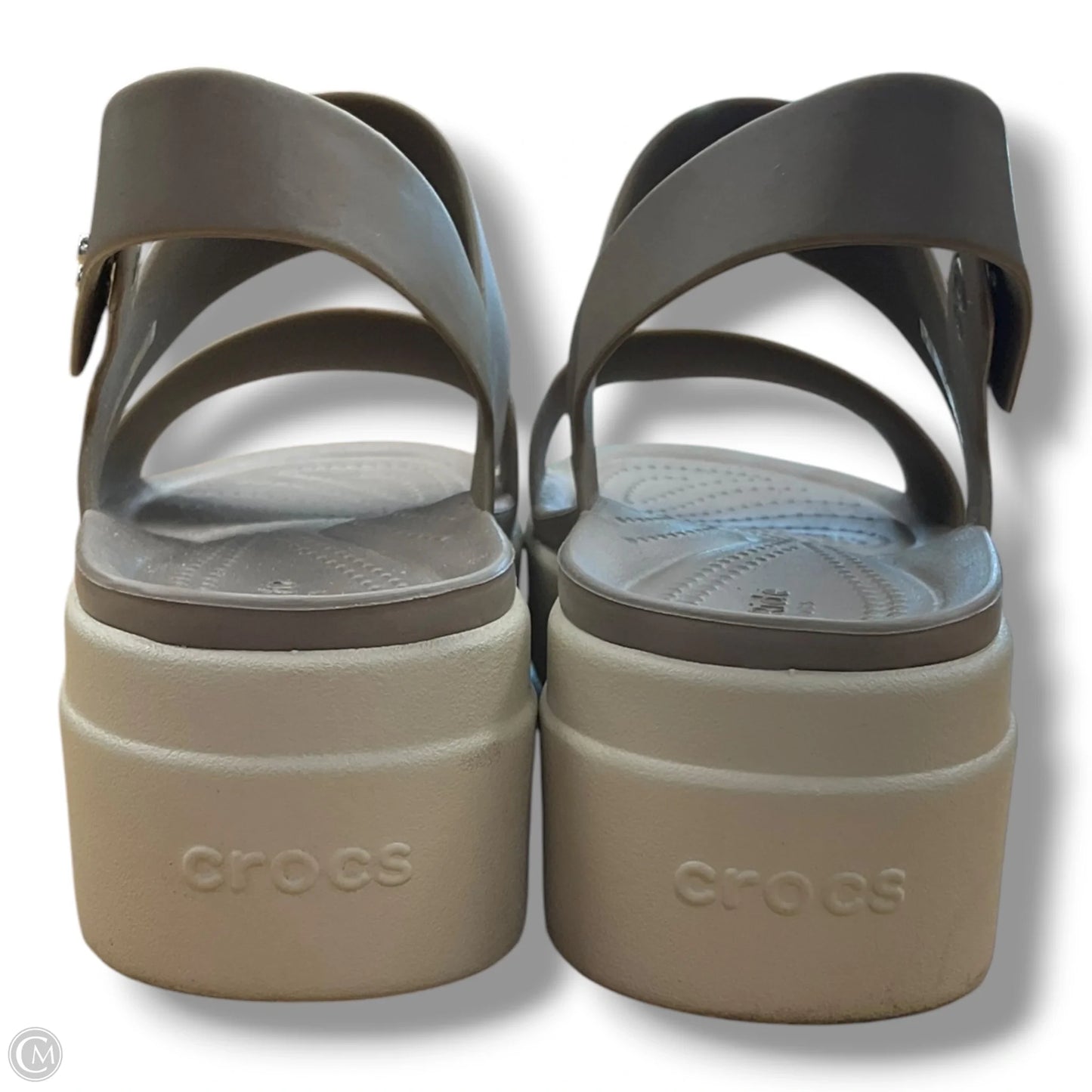 Sandals Flats By Crocs In Green, Size: 9