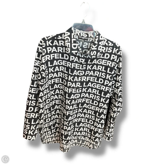 Blouse Designer By Karl Lagerfeld In Black & White, Size: M