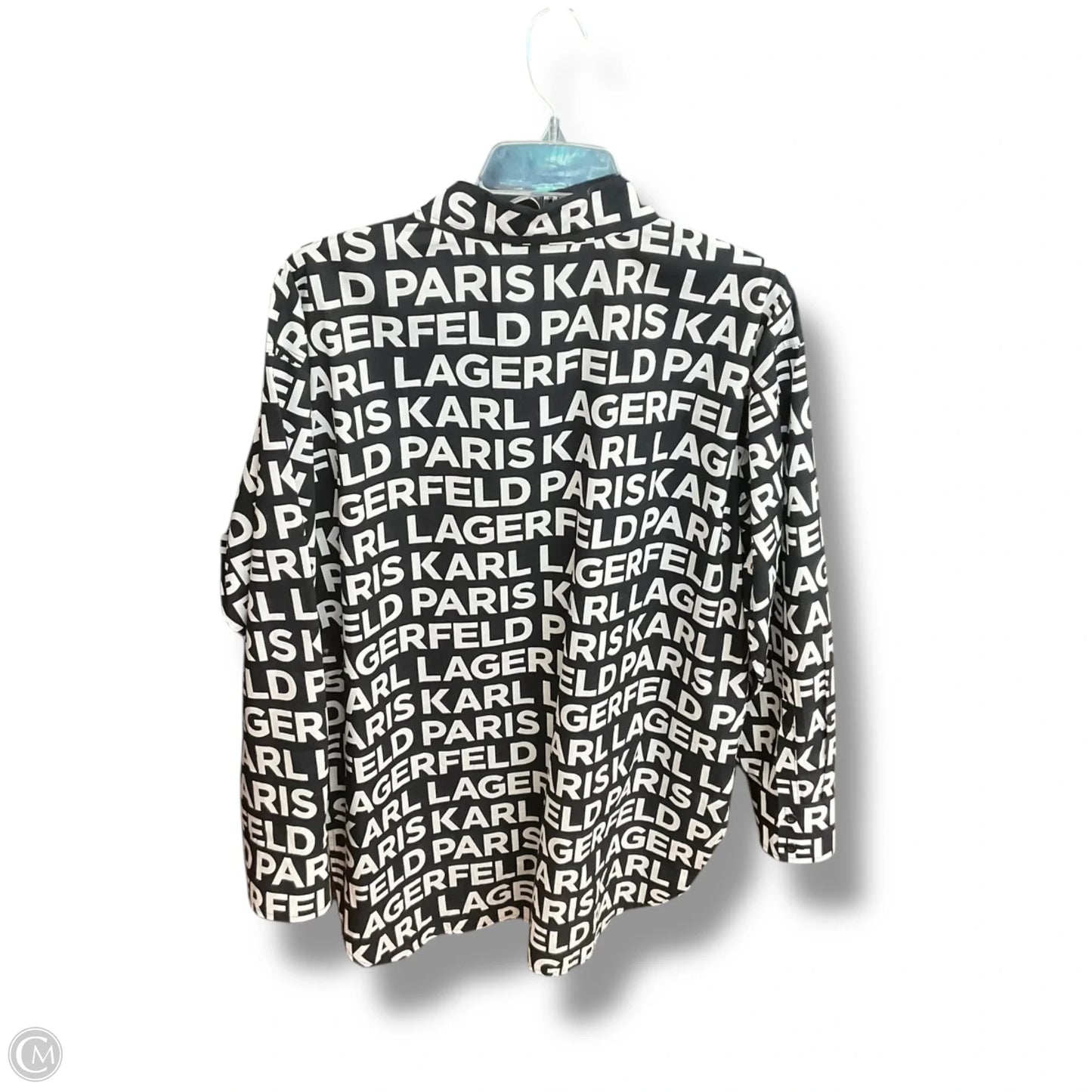 Blouse Designer By Karl Lagerfeld In Black & White, Size: M