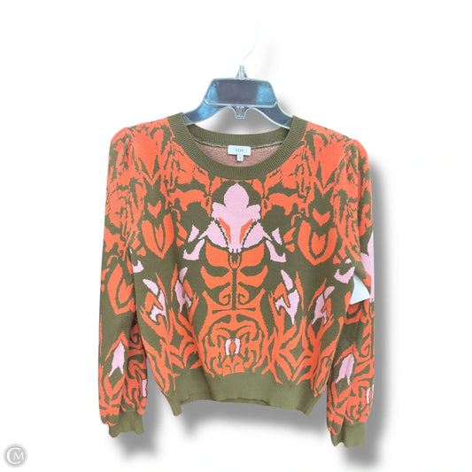 Sweater By Voy In Green & Orange, Size: S