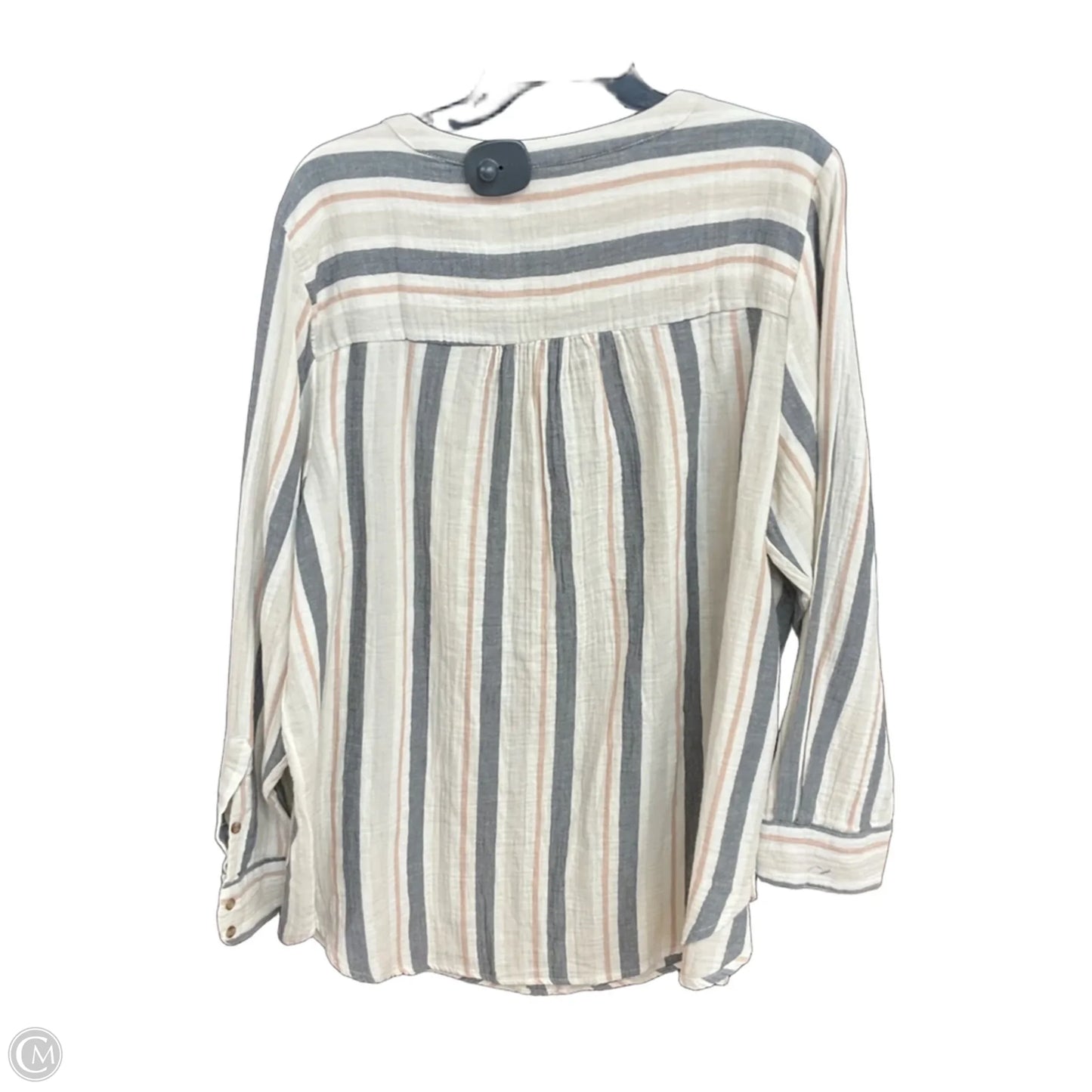 Top Long Sleeve By Universal Thread In Striped Pattern, Size: 2x