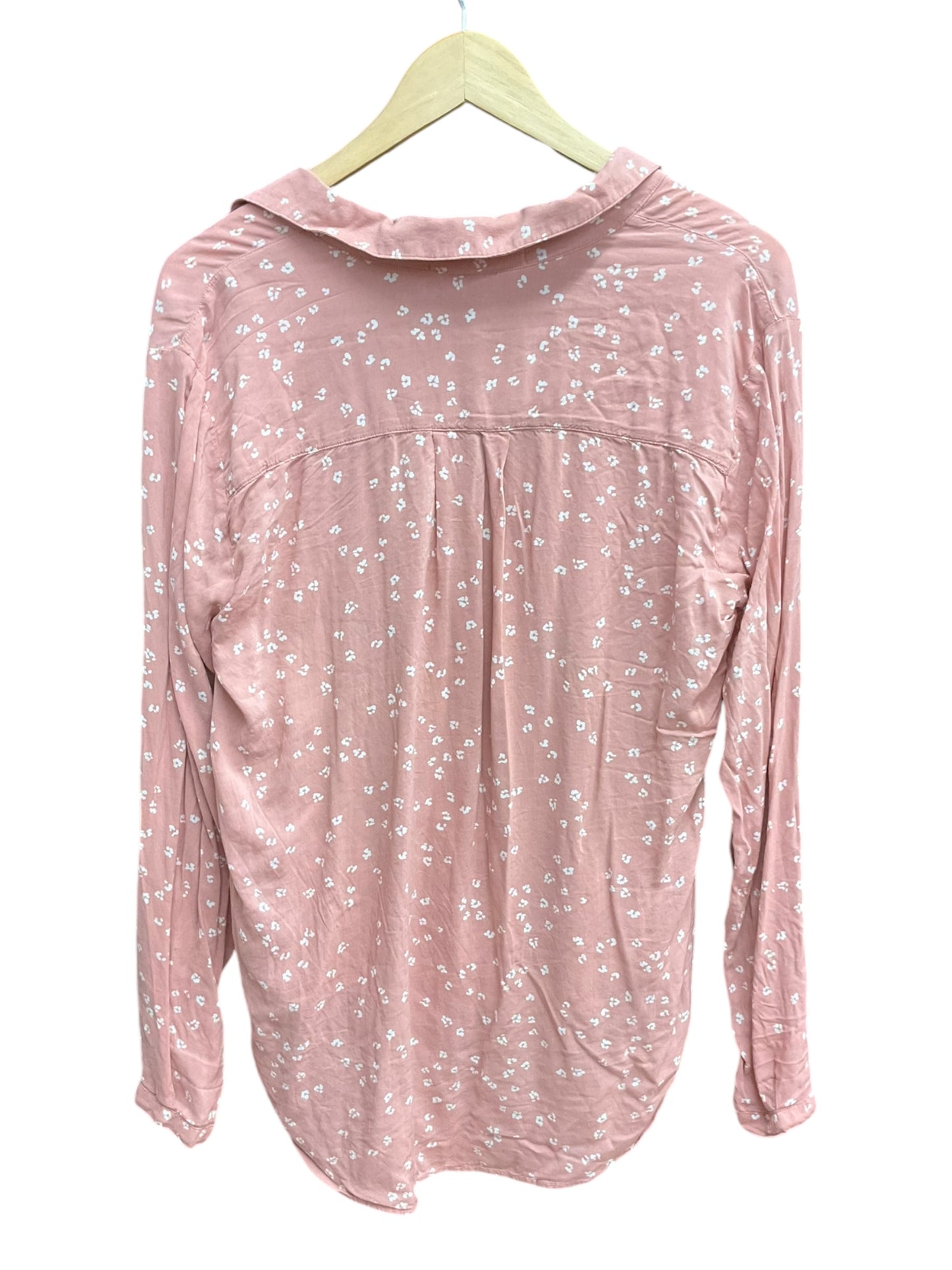 Blouse Long Sleeve By Cloth & Stone In Pink, Size: L