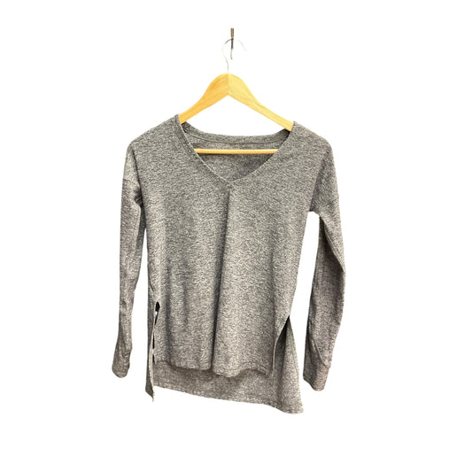 Athletic Top Long Sleeve Collar By Lululemon In Grey, Size: M