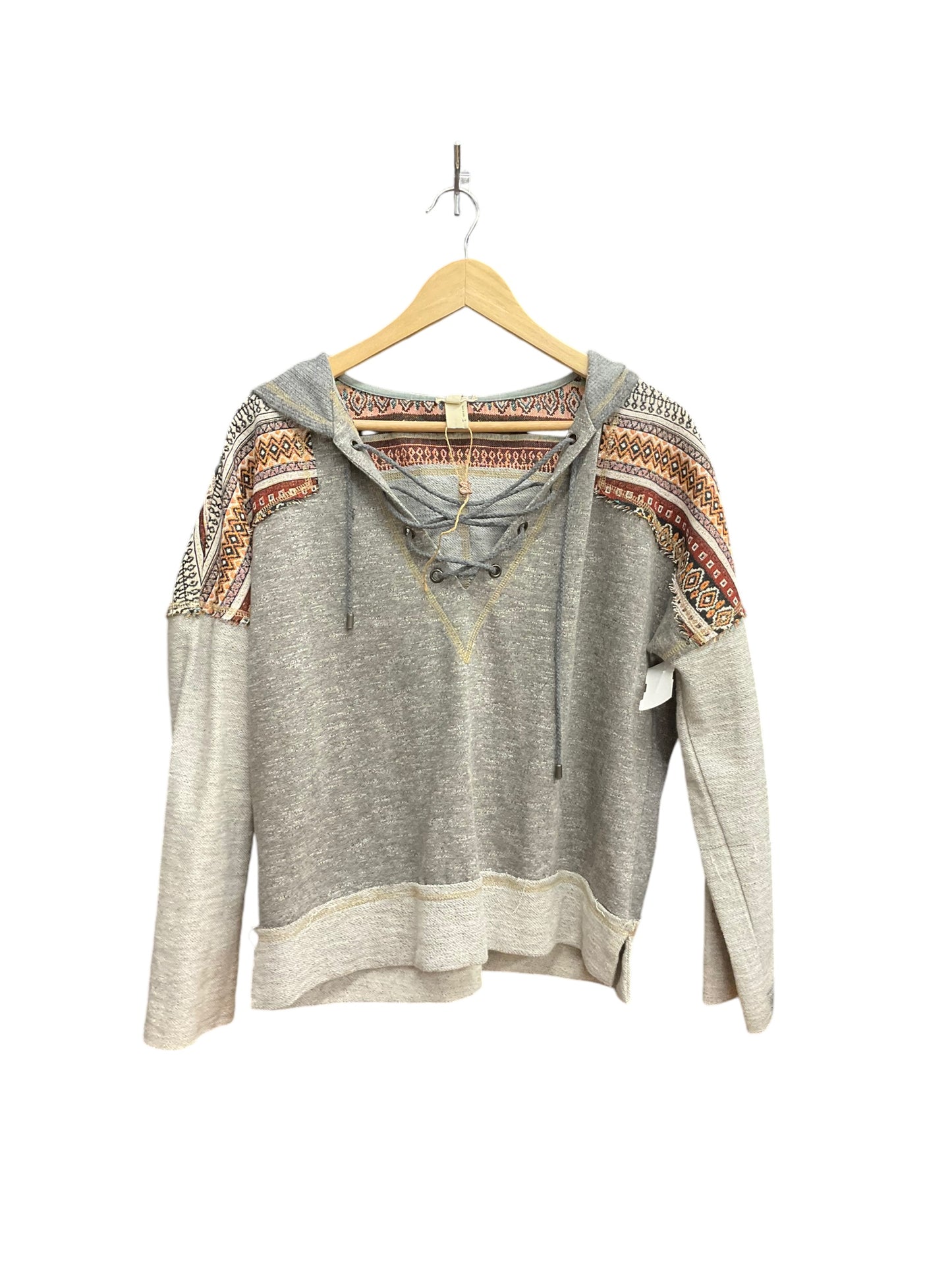 Sweatshirt Hoodie By Clothes Mentor In Grey, Size: L