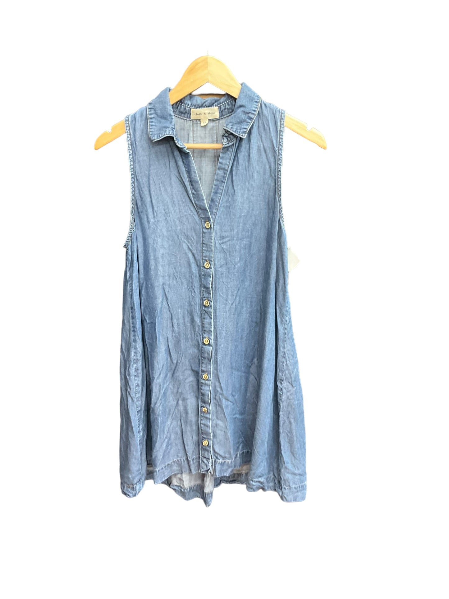 Blue Denim Dress Casual Short Cloth & Stone, Size Xs