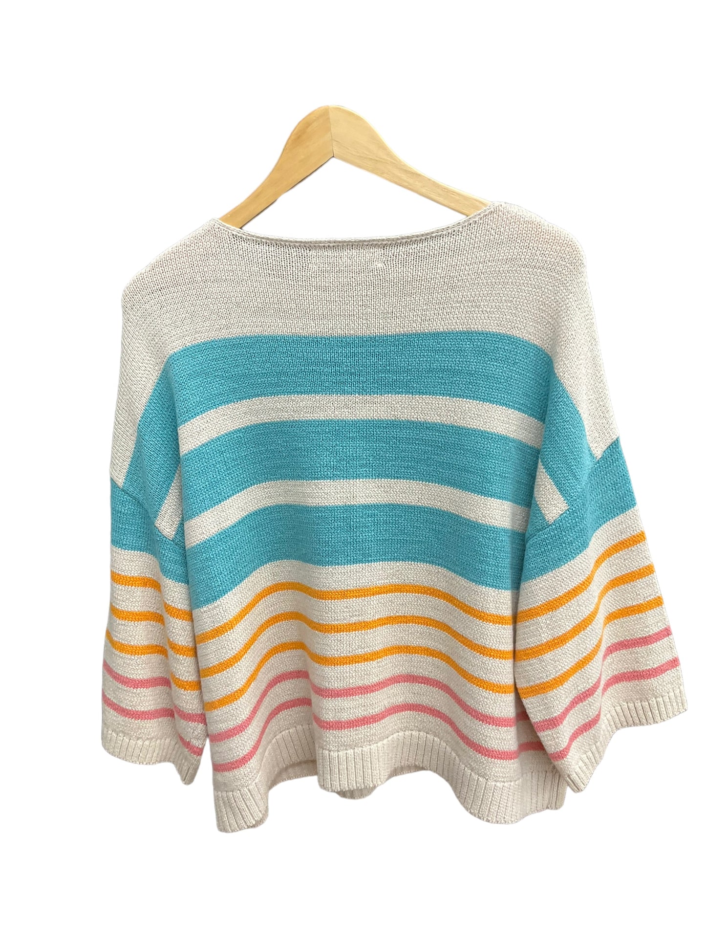 Sweater Short Sleeve By Loft In Multi-colored, Size: Xl