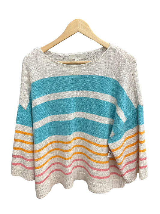 Sweater Short Sleeve By Loft In Multi-colored, Size: Xl