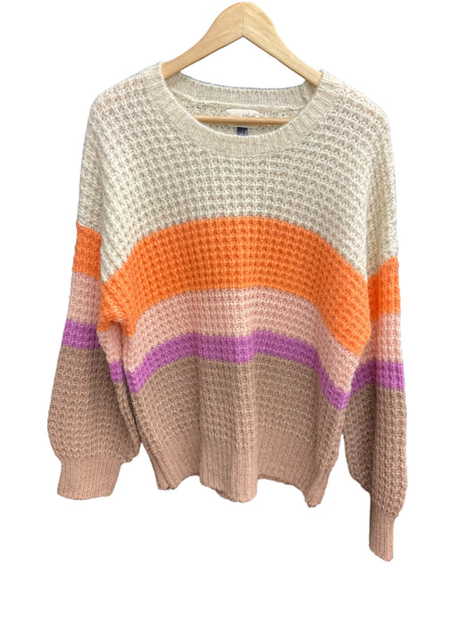 Sweater By Universal Thread In Striped Pattern, Size: L