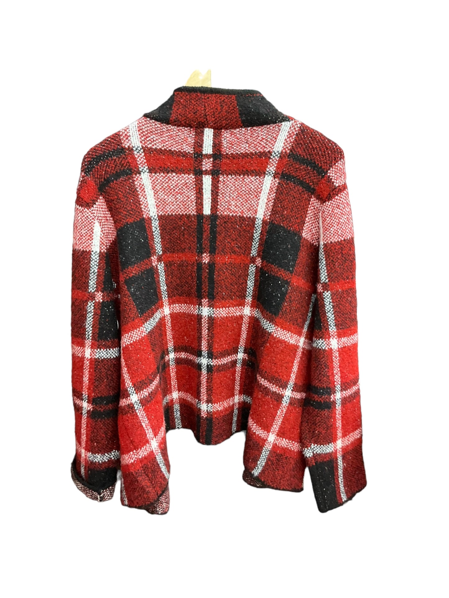 Cardigan By Joseph A In Plaid, Size: L