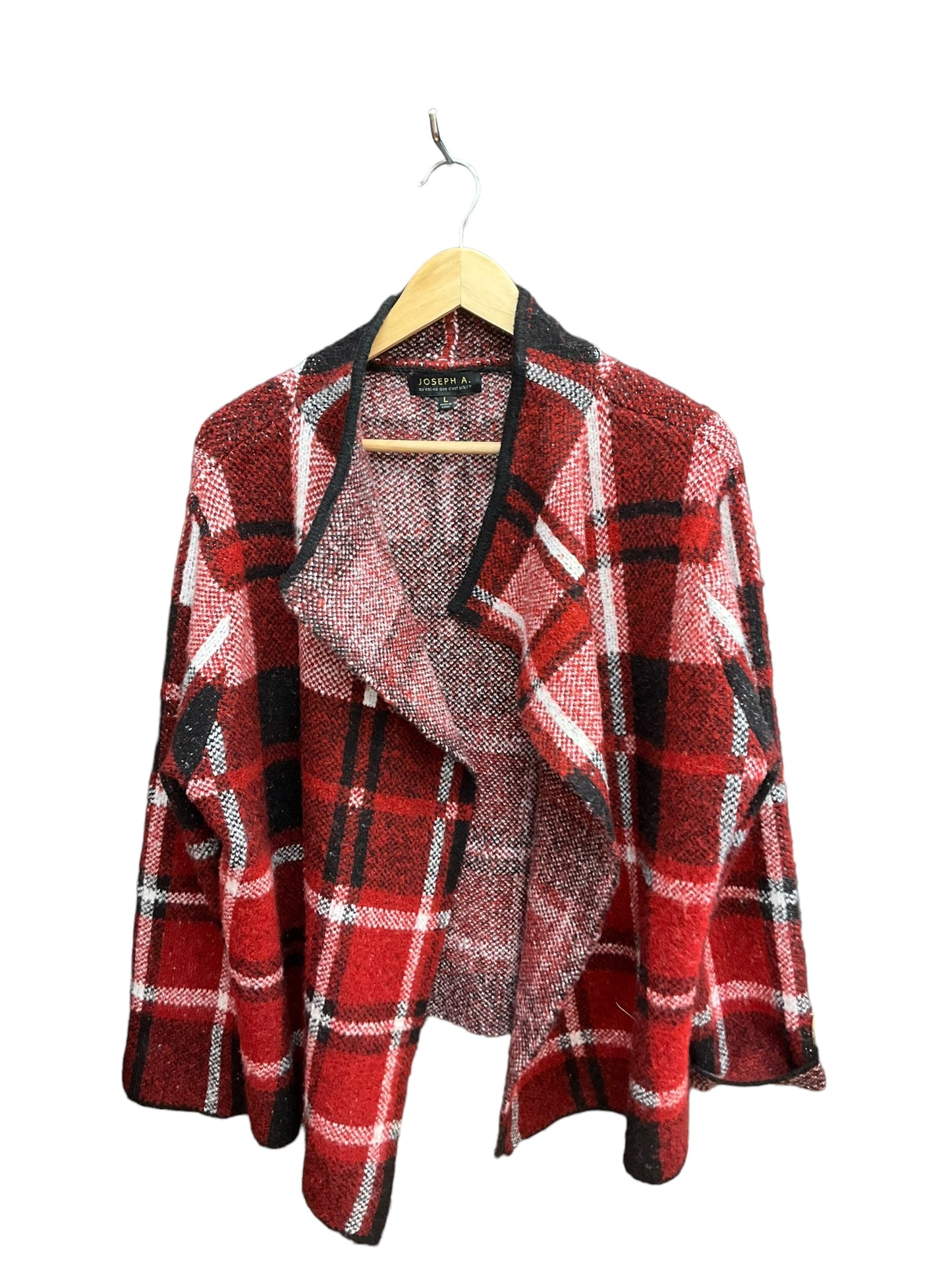 Cardigan By Joseph A In Plaid, Size: L