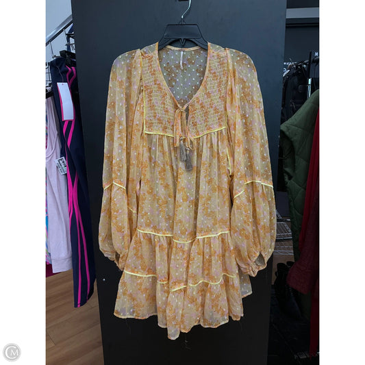 Blouse Long Sleeve By Free People In Floral Print, Size: L