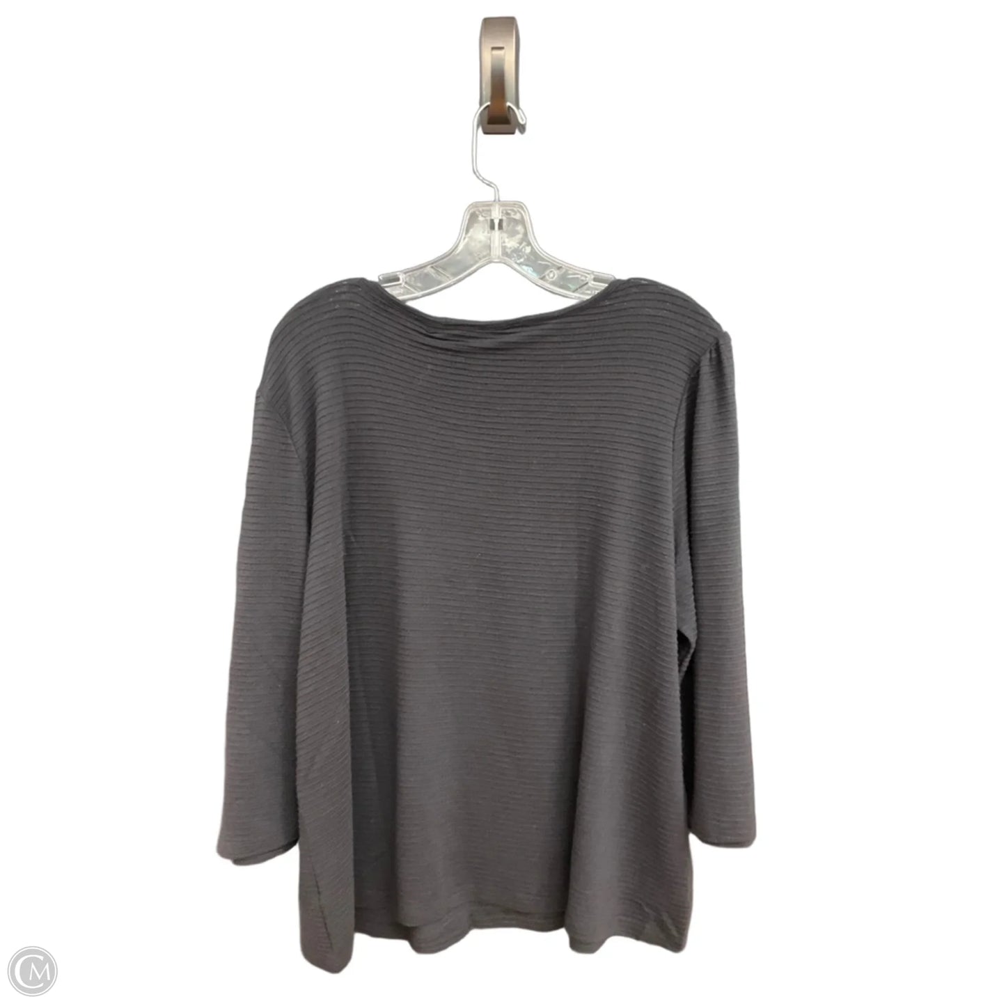 Top 3/4 Sleeve By Liz Claiborne In Black, Size: Xl