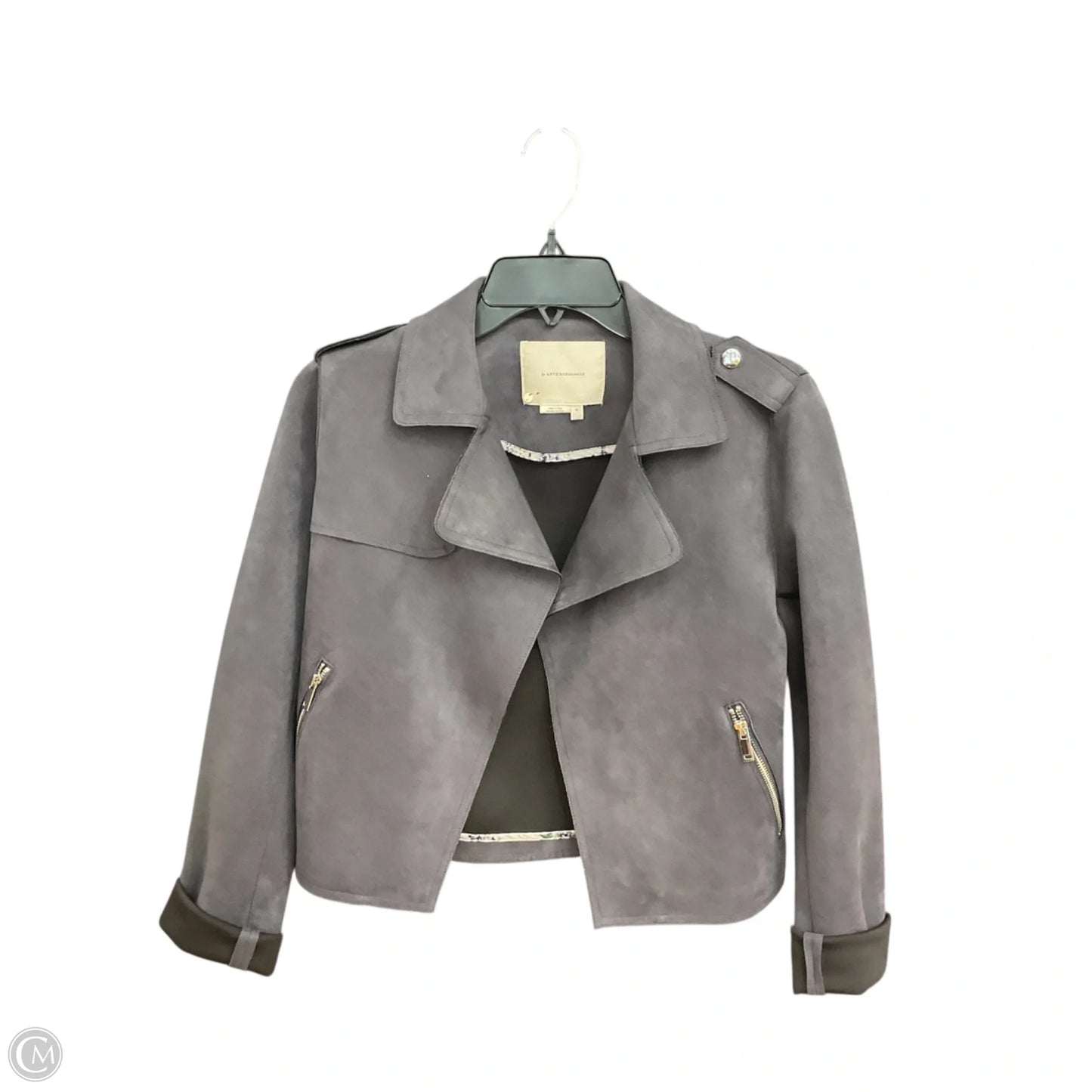 Jacket Moto By Anthropologie In Grey, Size: S