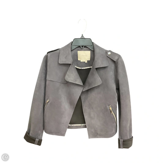 Jacket Moto By Anthropologie In Grey, Size: S